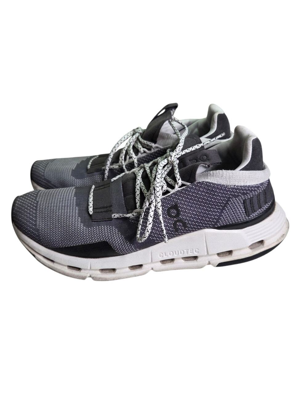On Cloudnova Womens Size 8 US Grey White Running Shoes Sneakers Comfort
